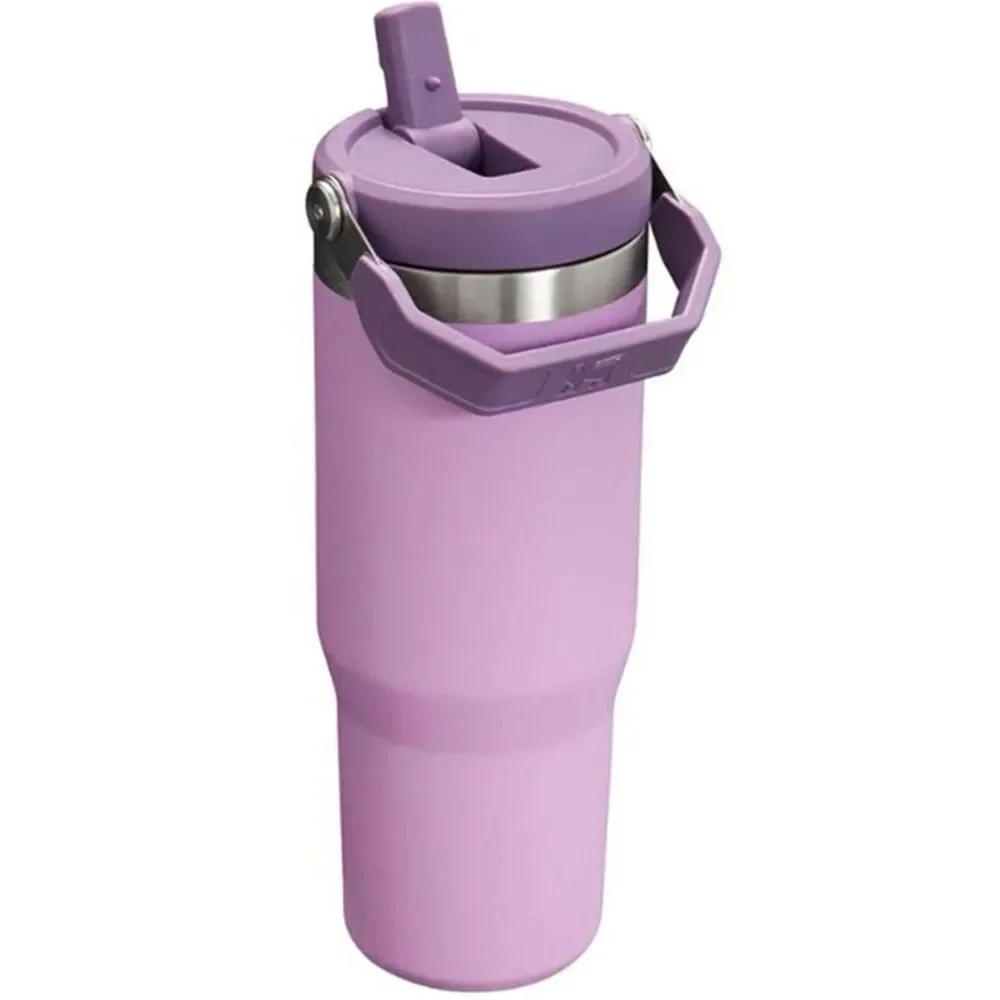 NEW Stanley 30 oz IceFlow Flip Straw Tumbler Cup Lilac Purple Handle Bottle - Picture 3 of 9
